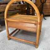 Vintage rattan bedside table
