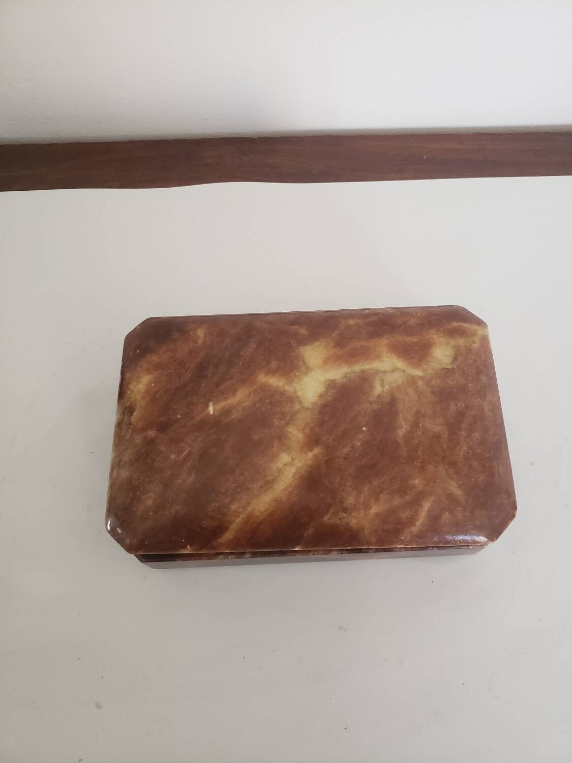 Old brown alabaster box