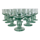 10 vintage handmade stemmed glasses