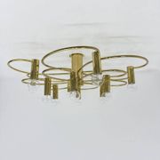 Leola sculptural brass 12-light ceiling or wall flush mount, 1970s