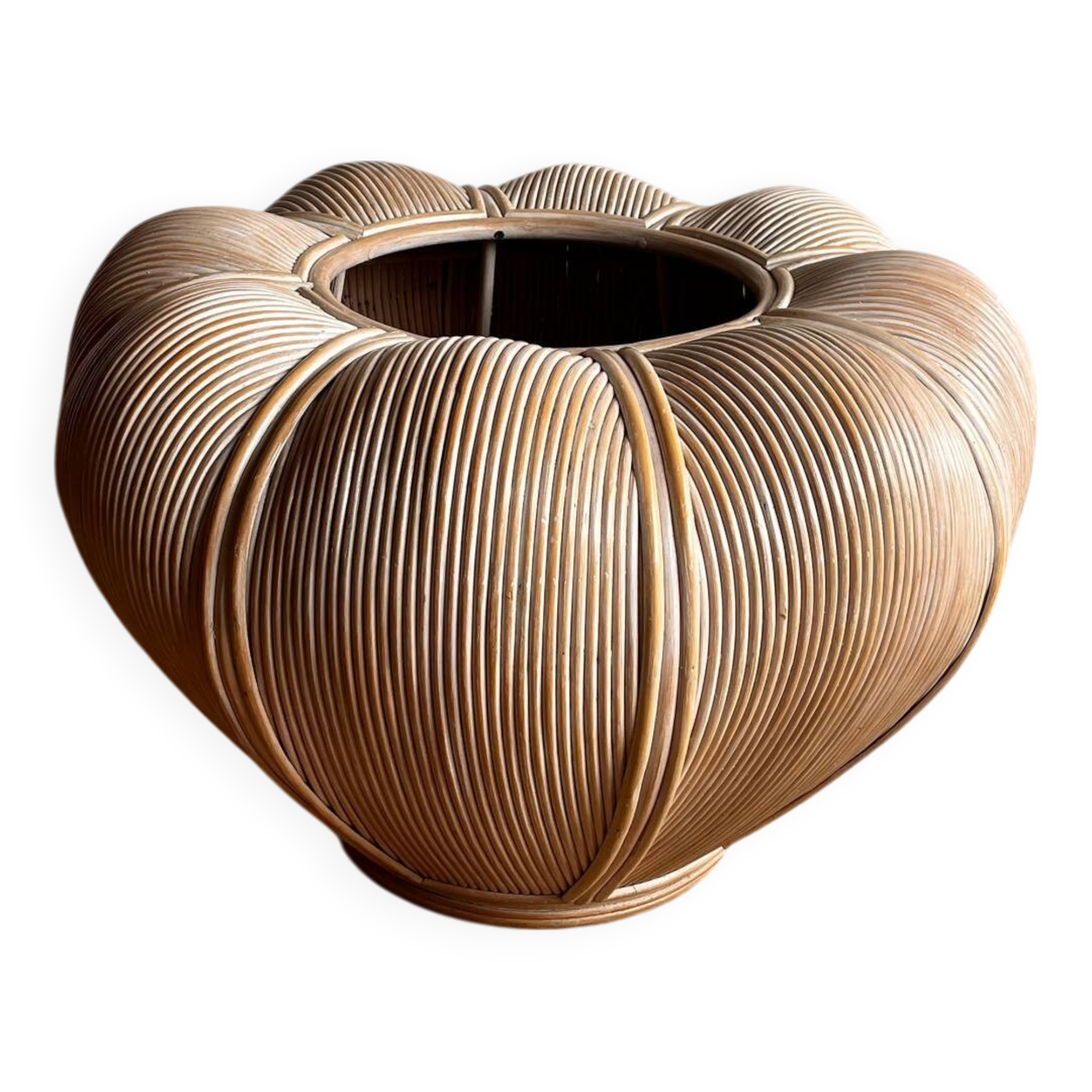 XXXL ‘Pencil reed’ rattan planter Vivai del Sud stijl