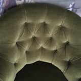 Old chair padded green velvet