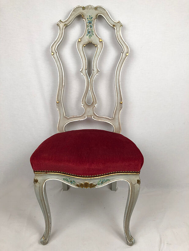 Series of six high-backed chairs in Venetian taste
