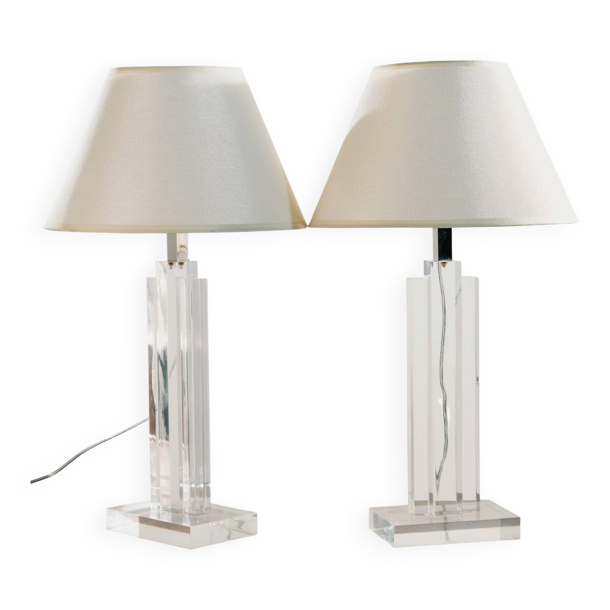 Lampe de table en plexiglas, lot de 2