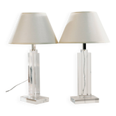 Lampe de table en plexiglas, lot de 2