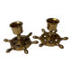 Pair of brass anchor candlesticks