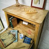 Vintage blue secretary and raw wood
