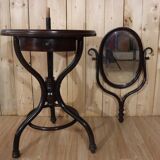 Thonet style curved wood bathroom cabinet