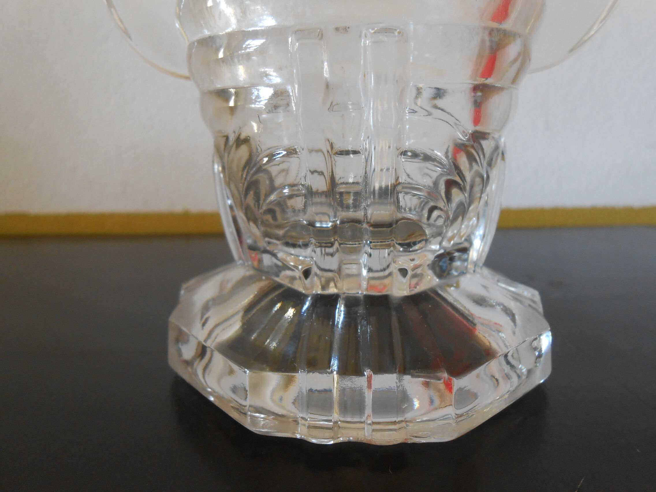 Narrow glass art deco vase