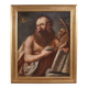 Antique religious painting from the 17th century, Penitent Saint Jerome
