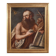 Antique religious painting from the 17th century, Penitent Saint Jerome