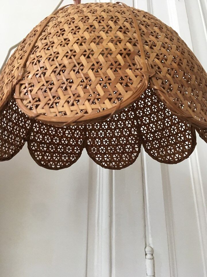 Vintage rafia hanging lamp