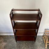 Dark wood folding bookcase 4 shelves