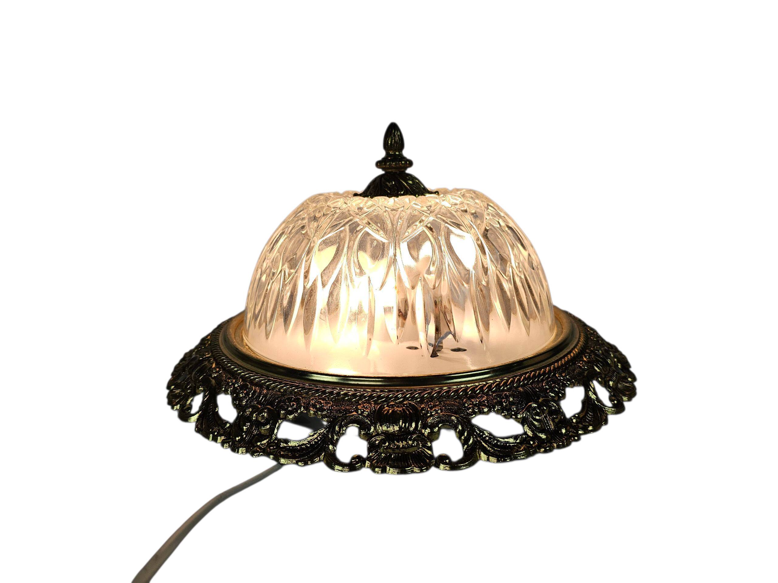 Massif - Style Hollywood Regency - laiton - verre - années 1970