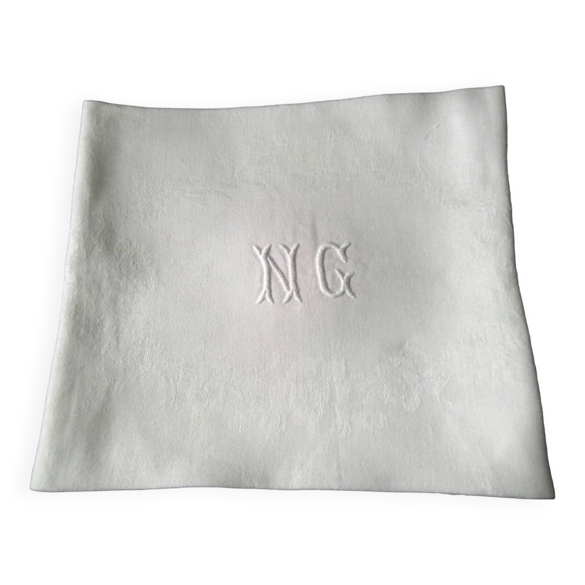6 old damask linen napkins NG 67 x 76 cm