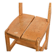 Set of four pine chairs, French work, circa 1970.