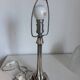 Art Deco table lamp from the 1920s–1930s — Tree trunk base in nickel metal