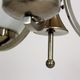 Vintage Czech Bauhaus style pendant light, tall, with opaline glass globes, 1940s