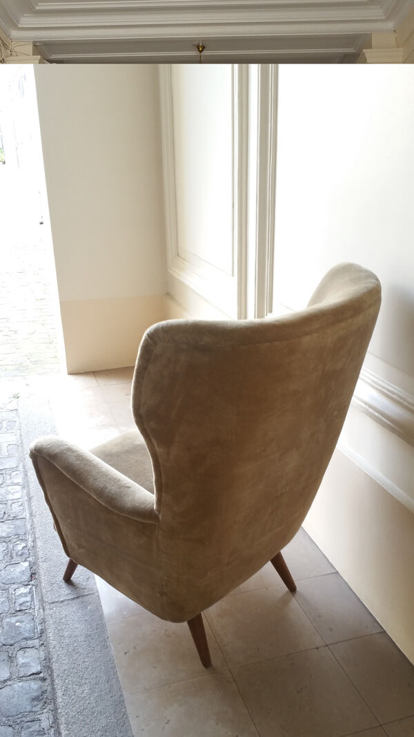 1 fauteuil bergere Wing Chair années 50 60 Danois