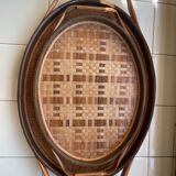 Rattan tray duo