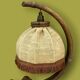 Pair of bamboo and jute bedside lamps, 1970s