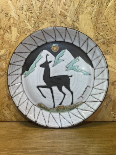 Decorative plate, ceramic XXth, Emile Masson, mountain décor, vintage
