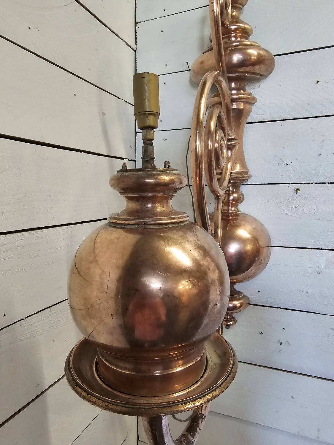 19th century copper wall lights (large models)