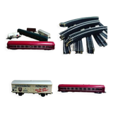 Lot of old toy trains & rails 1970/1980