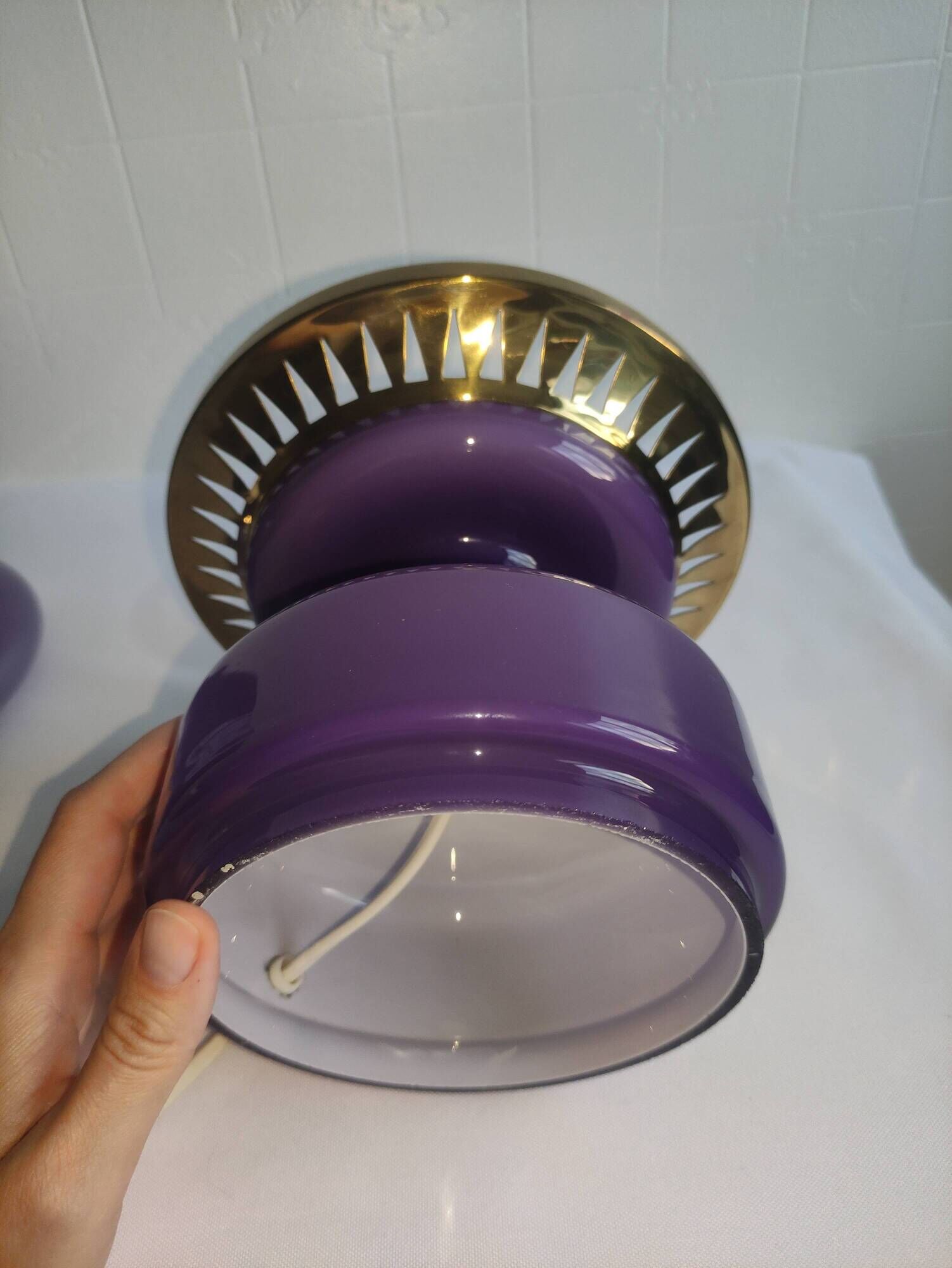 Mushroom Lamp Hans-Agne Jakobsson B124 Violet/Purple Glass Sweden 1960