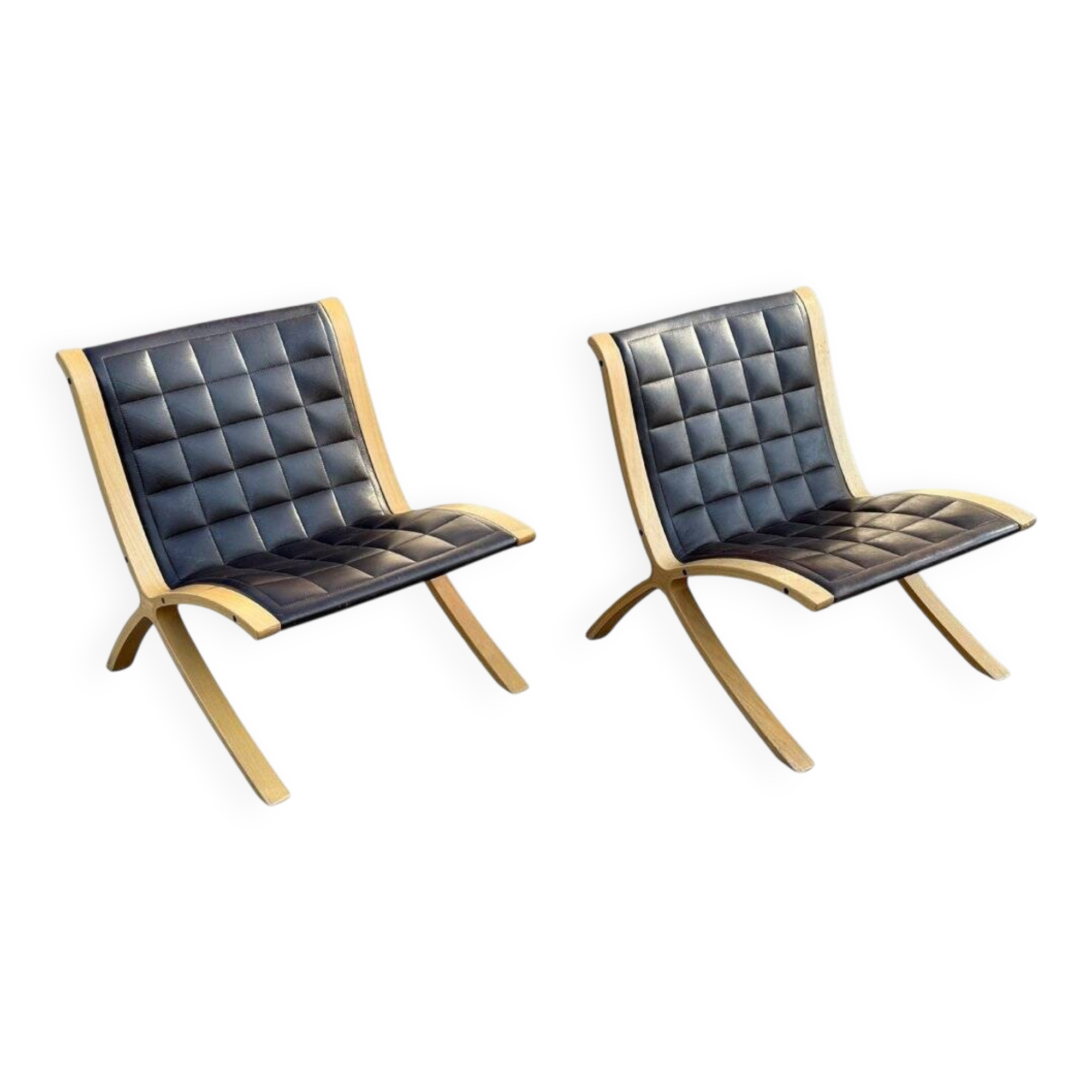 AX chairs attributed to Peter Hvidt & Orla Mölgaard, attributed to Fritz Hasen, 1978, set of 2