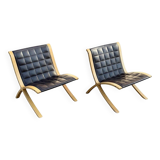 AX chairs attributed to Peter Hvidt & Orla Mölgaard, attributed to Fritz Hasen, 1978, set of 2
