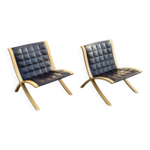 AX chairs attributed to Peter Hvidt & Orla Mölgaard, attributed to Fritz Hasen, 1978, set of 2