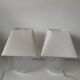 Set of 2 glass table lamps with diamond pattern.