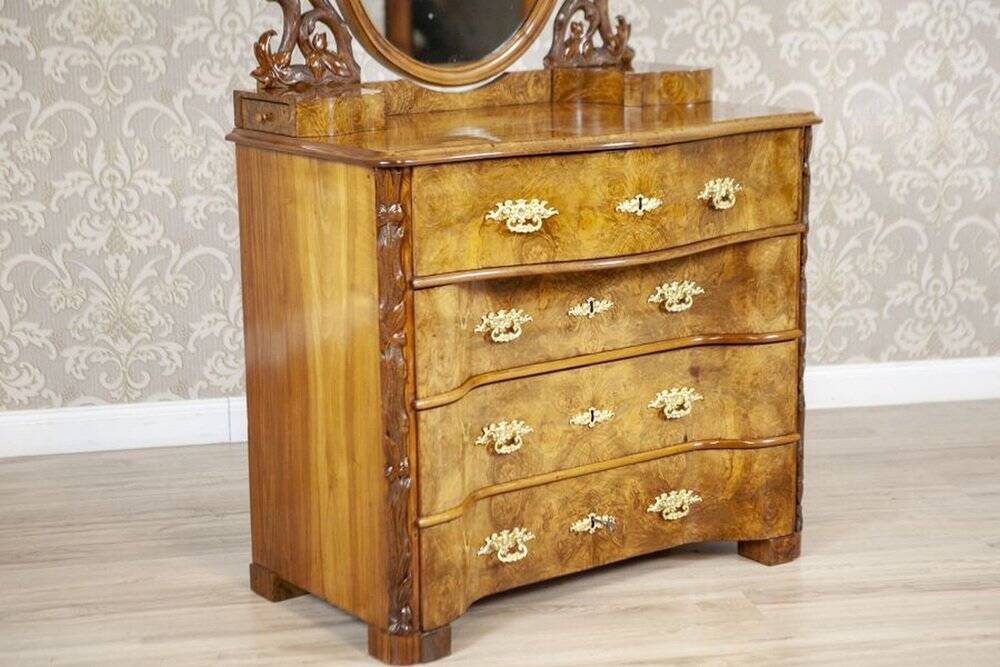 Antique Louis Philippe Vanity Table in Walnut, 1890s