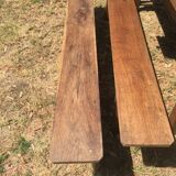 Farmhouse dining table with assorted benches