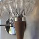 Applique murale double style scandinave - Verre moulé et teck - 1960