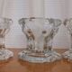 3 bougeoirs en verre Reims France années 1970