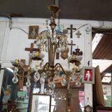 Lustre à pampilles en verre