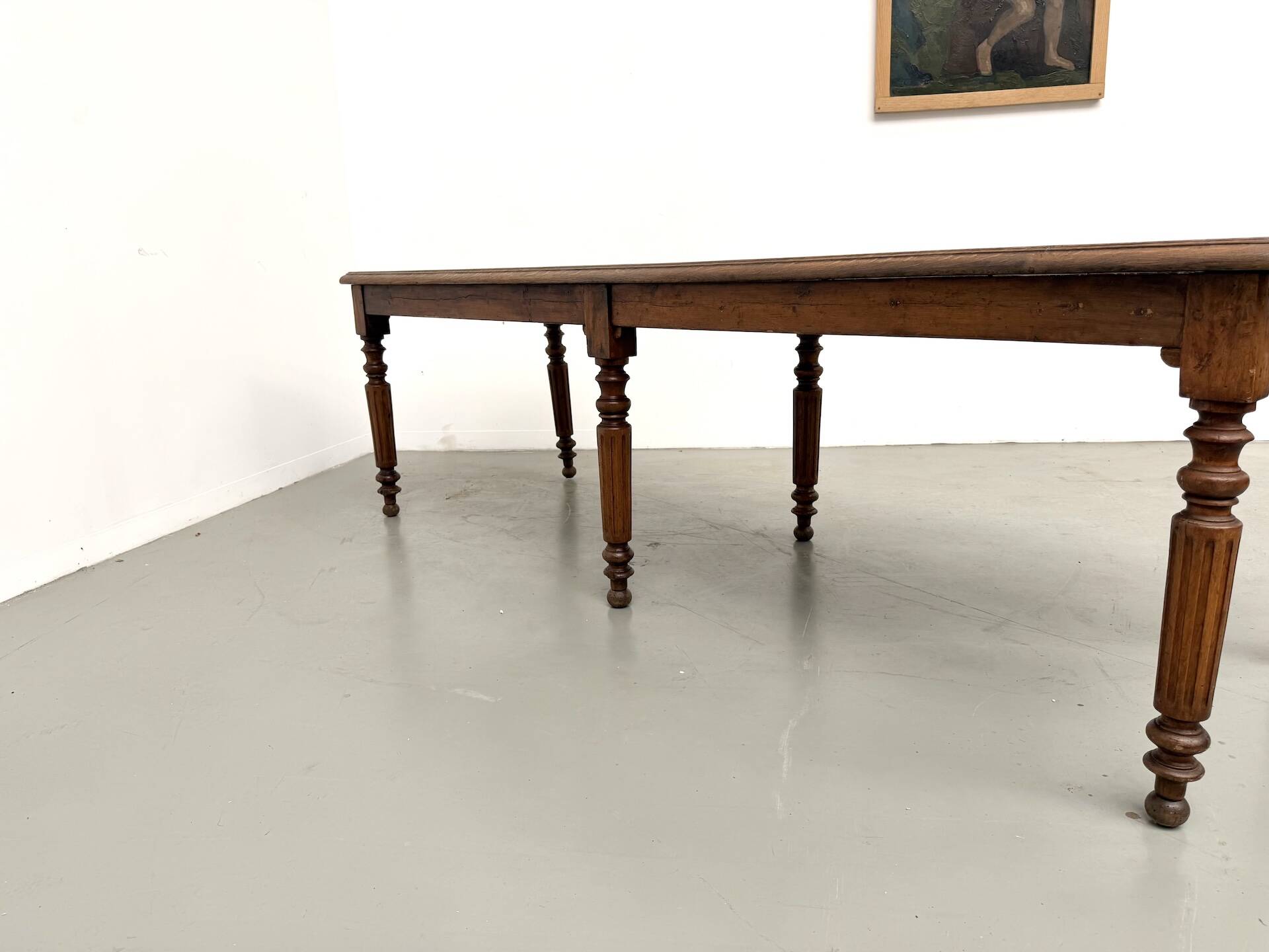 Table en chêne massif à 6 pieds tournés (1900)