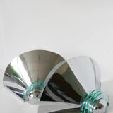 Pair of chrome and blue plexiglass wall lights, Made in Germany, Design, 1970