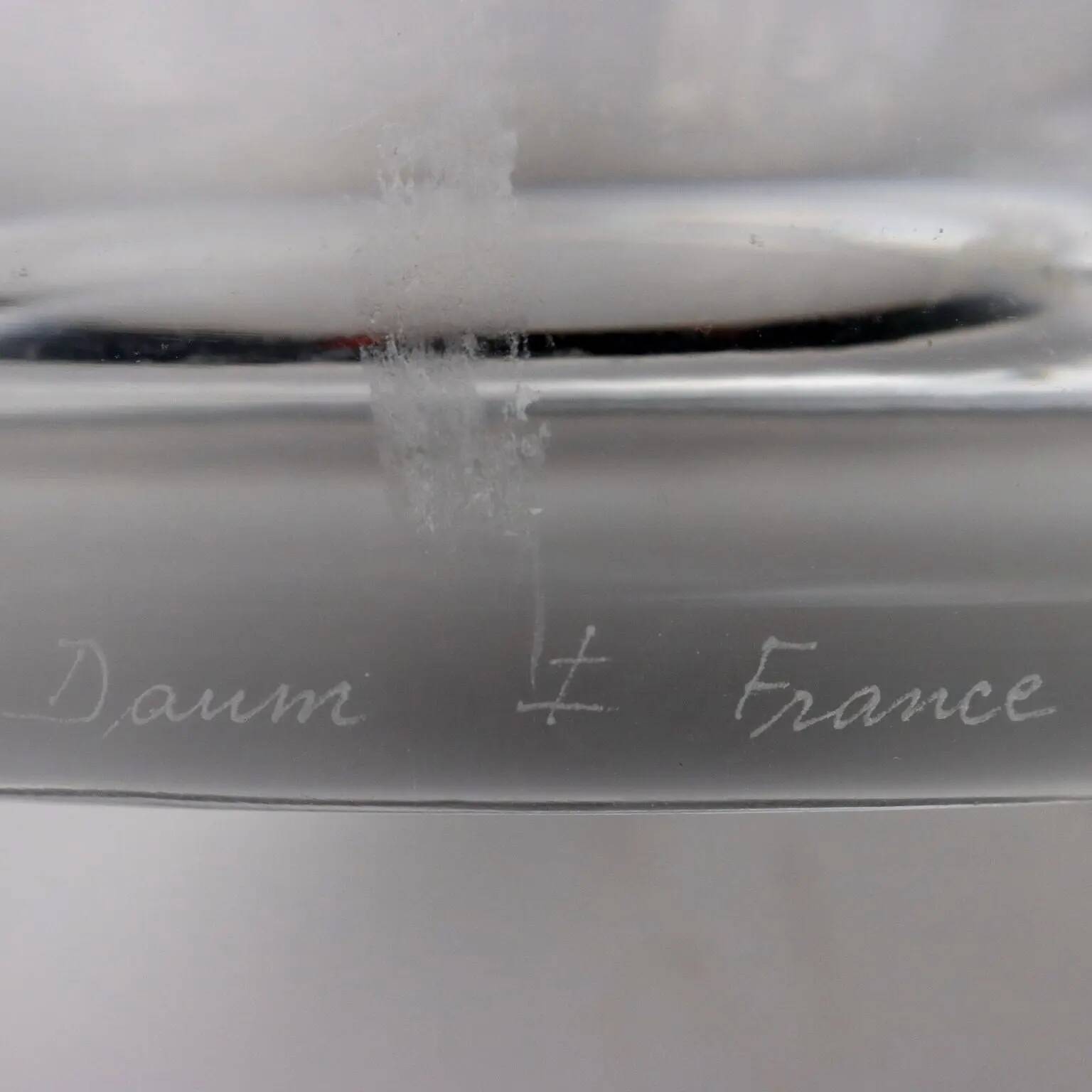 Vintage crystal ice bucket Daum France 1950s