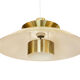 Brushed aluminum pendant light with golden finish, Denmark 1970s