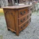 Curved Louis XV style chest of drawers in solid walnut