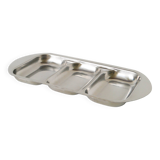 Plat à compartiments rectangulaire en inox, Design, 1970, 35 X 16 cm