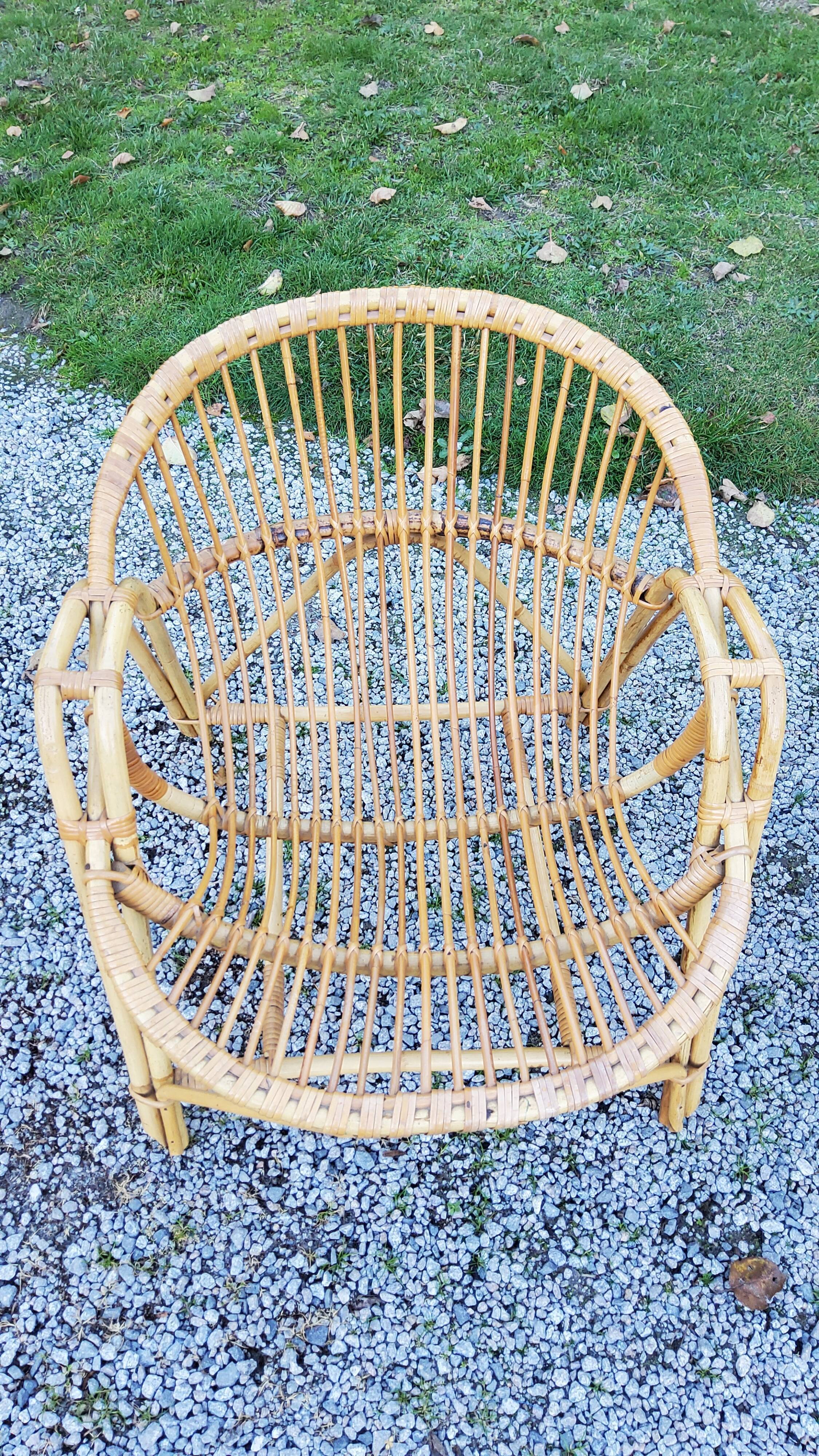 Pair of rattan chairs from the 50s