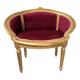 Louis XVI gilt wood and red velvet armchair