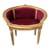 Louis XVI gilt wood and red velvet armchair