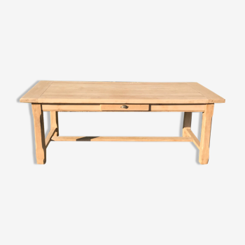 Solid oak farmhouse table 210cm with drawer