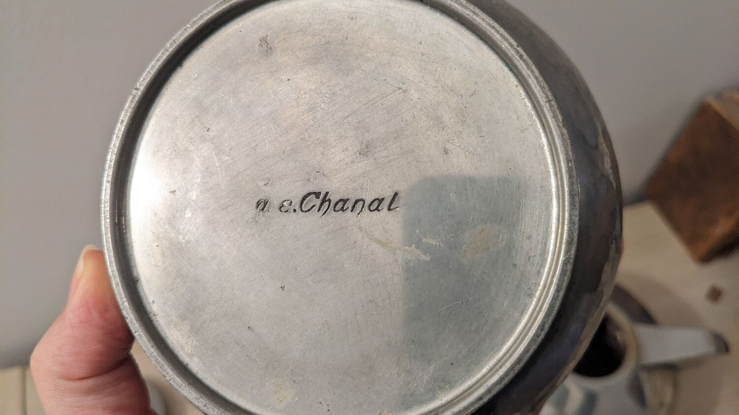 Art Deco tea service in pewter