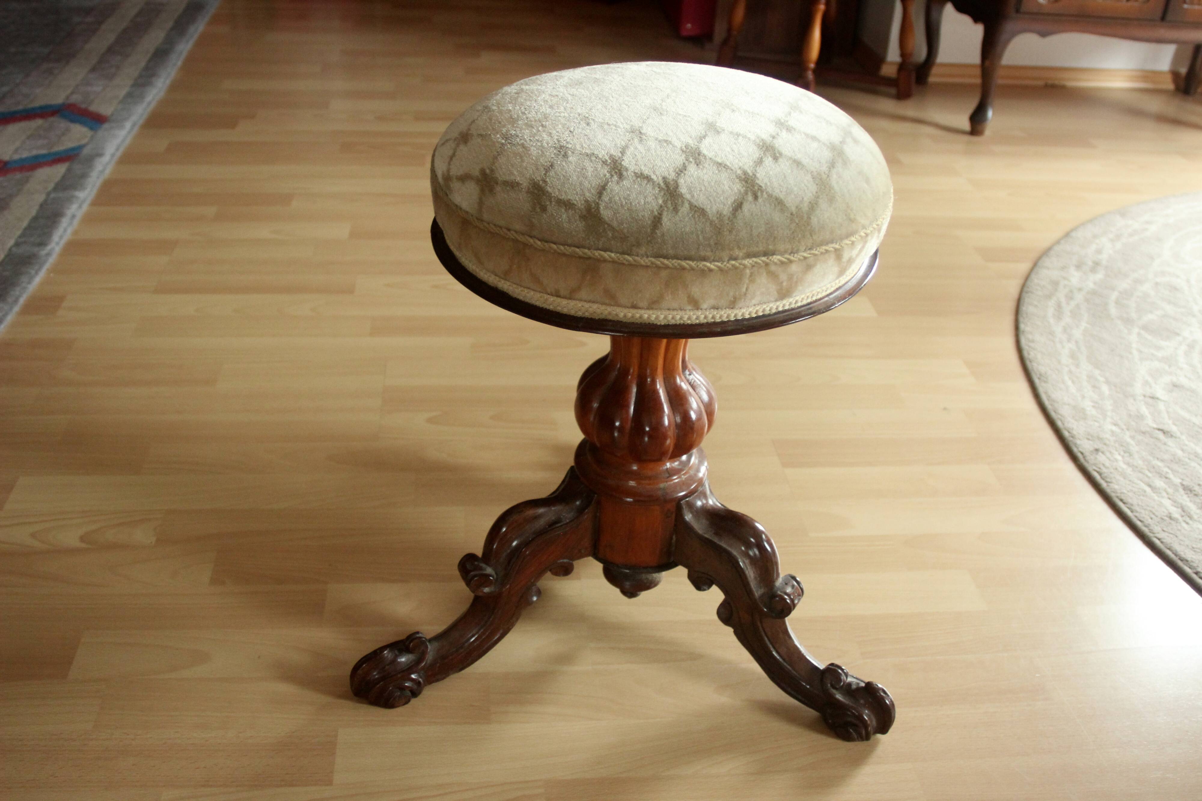 1920s - Antique piano stool - rotatable